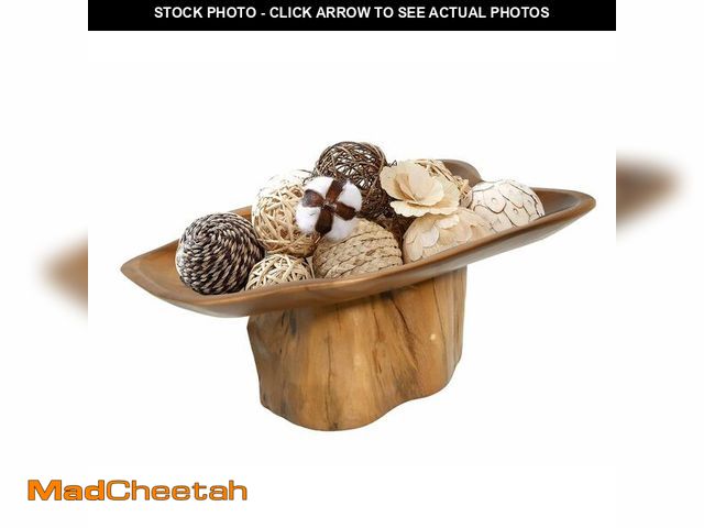 Lot 74-12713440 - JOLLYMER Decorative Bowl for Tabletop Decor, Live Edge Serving Tray with Base, Home Centerpiece Deco...