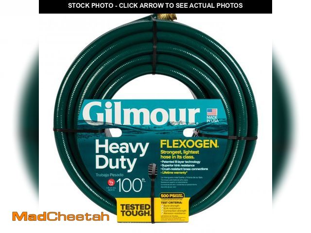 Lot 74-12489042 - Gilmour Flexogen 3/4 in x 100 ft Garden Hose, Heavy Duty Water Hose, Flexible and Kink Resistant Out...