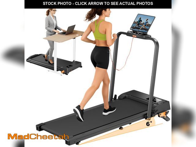 Lot 74-12849504 - Folding Treadmill with Incline, 2 in 1 Portable Walking Pad with Handle Bar for Home and Office, 2.5...