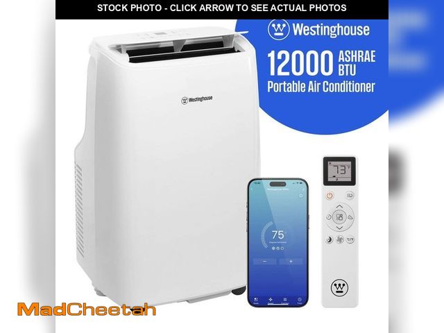 Lot 74-14275183 - Westinghouse 12,000 BTU (ASHRAE) 7,400 BTU (DOE) Portable Air Conditioner Cools 550 sq. ft. with 3-i...