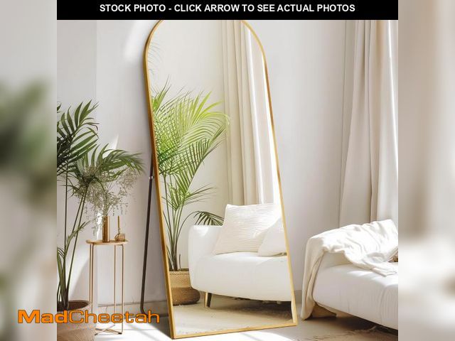 Lot 74-12515909 - Sweetcrispy 64"x21" Arched Full Length Mirror, Standing or Leaning Full Body Mirror with Aluminum Al...
