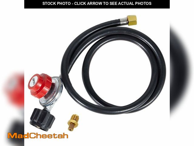 Lot 74-13627179 - Llamaviva Propane Hose with Regulator,4.1ft Hose - 0-20 PSI Adjustable Gas Burner Connector, QCC-1/T...