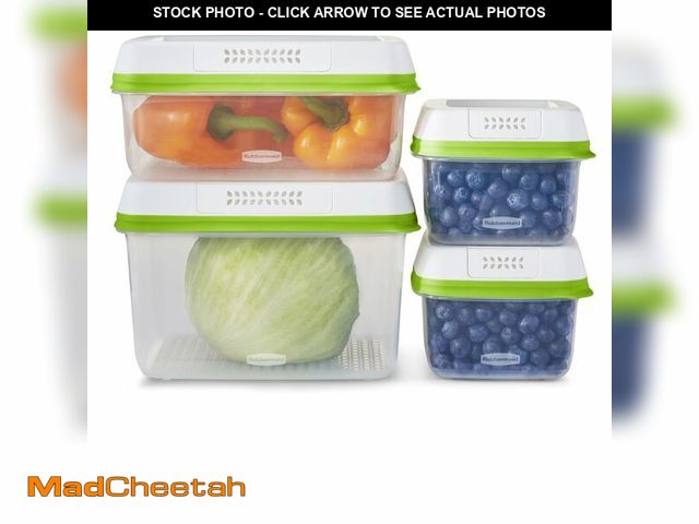 Lot 74-14213135 - Rubbermaid FreshWorks Produce Saver, Medium and Large Storage Containers, 8-Piece Set, Set of 4, Med...
