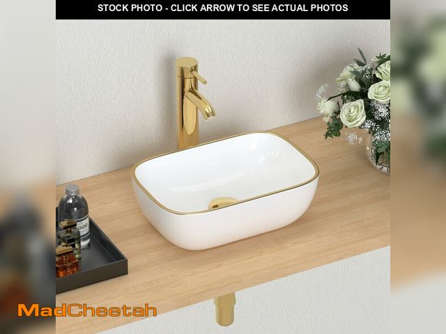 Lot 74-14060819 - J-FAMILY 14.5'' x 10'' Bathroom Small Vessel Sink Above Counter White Porcelain Ceramic Sink Bowl Go...
