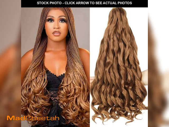 Lot 74-14215219 - WIPPORYA Pre Stretched French Curly Braiding Hair 24 Inch 6Pcs Loose Wave Bouncy Braiding Hair Pre S...