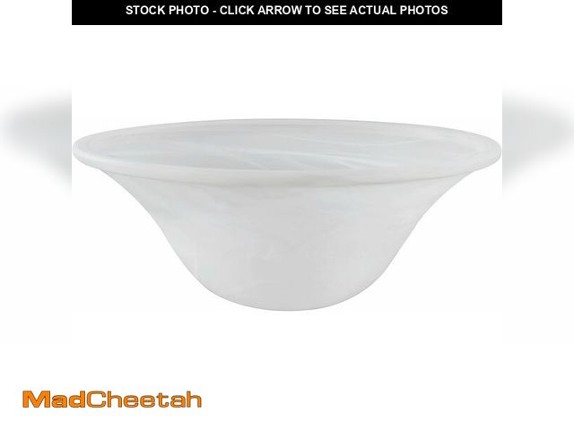 Lot 74-12664077 - Aspen Creative 23517-11, Alabaster Replacement Glass Shade for Medium Base Socket Torchiere Lamp, Sw...