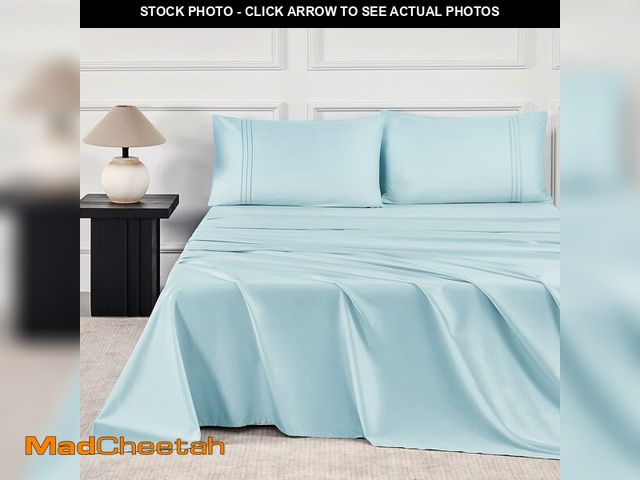 Lot 74-12713311 - JELLYMONI 400 Thread Count 100% Cotton Sheet Sets, 4 Pieces Extra Soft Bedding Cooling Sheets - 16" ...