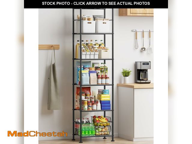 Lot 74-12881447 - Sakugi Storage Shelves - 6 Tier Shelf Organizer, Sturdy Metal Garage Shelving with Adjustable Leveli...