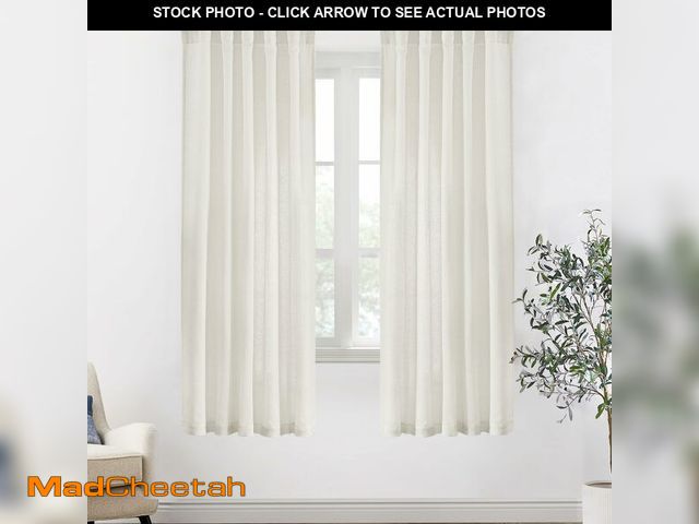 Lot 74-12707619 - XTMYI 72 Inch Long Linen Curtains for Living Room,Sheer Semi Privacy Back Tab Hooks Pleated Light Fi...