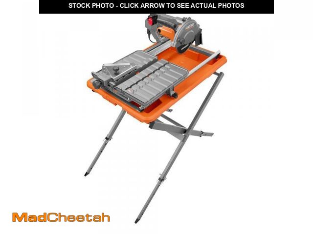 Lot 74-12145989 - 9-Amp 7 in. Blade Corded  Wet Tile Saw with Stand - UNUSED