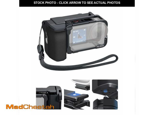 Lot 74-14340349 - TELESIN Metal Aluminum Alloy Street Grip Kit for DJI Action 6 with Metal Cage Camera Grip Holder wit...