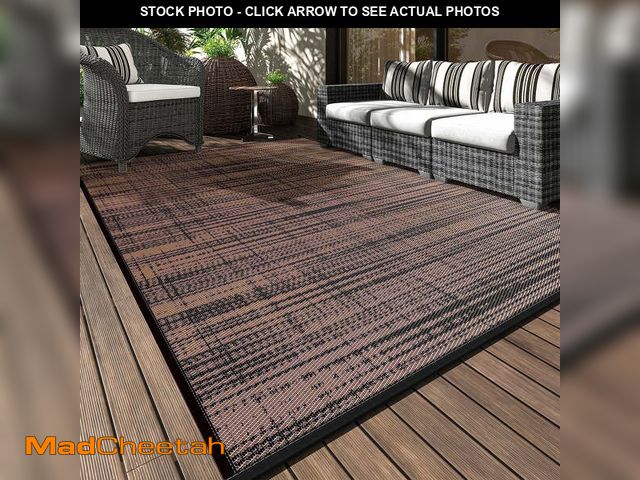 Lot 74-12549384 - VUNATE Outdoor Rug Carpet 6'x9' Waterproof Reversible Patio Rug Portable Modern Abstract Indoor Outd...