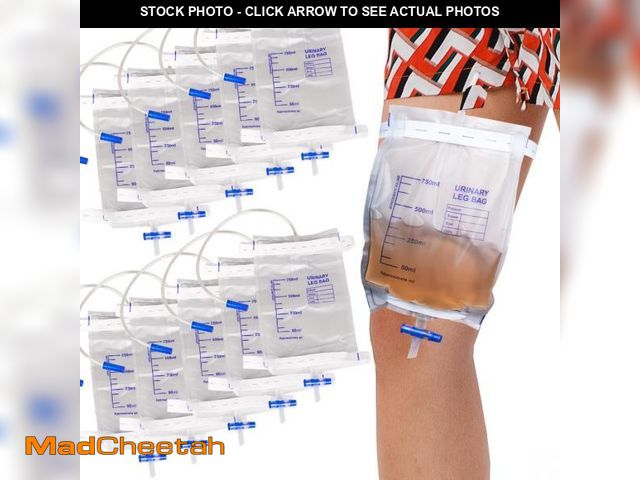 Lot 74-11545012 - 10 Pack Leg Urinary Drainage Bags with Cloth Straps, Anti-Reflux Valve, 750ml Urine Leg Bags, Easy P...