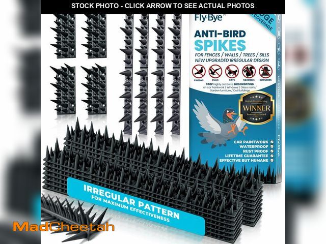Lot 74-14059389 - Fly-Bye Anti Bird Spikes 19.6FT - 2500 Durable Spikes for Fence &amp; Wall - Humane Bird Deterrent f...