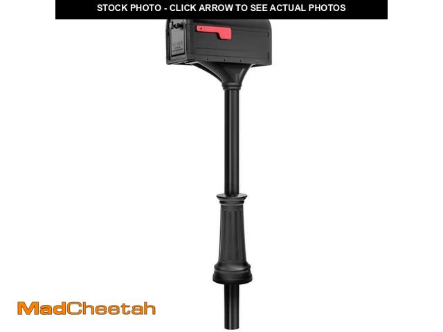 Lot 74-13056933 - Architectural Mailboxes Roxbury Black, Large Steel Post Mount Mailbox and Premium Steel Post Combo -...