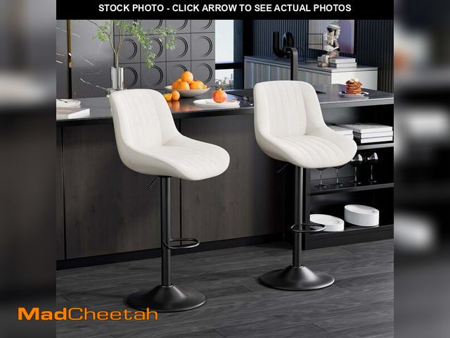 Lot 74-14288062 - Hawsaiy Adjustable Bar Stools Set of 2, Swivel Counter Height Bar Chairs with Back, Modern Technical...