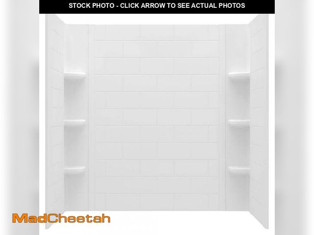 Lot 74-12470812 - American Standard Ovation Curve 60 in. W x 60 in. H 3-Piece Glue Up Alcove Tub Surrounds in Arctic W...