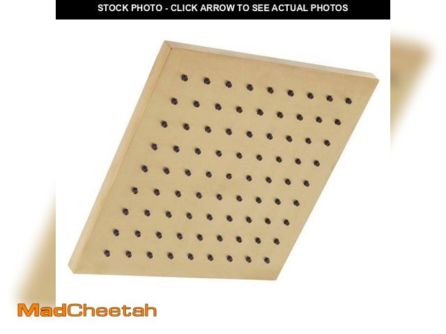 Lot 74-12557934 - Glacier Bay Modern 1-Spray Pattern 8.8 in. Single Wall Mount Fixed Shower Head in Matte Gold - UNUSE...