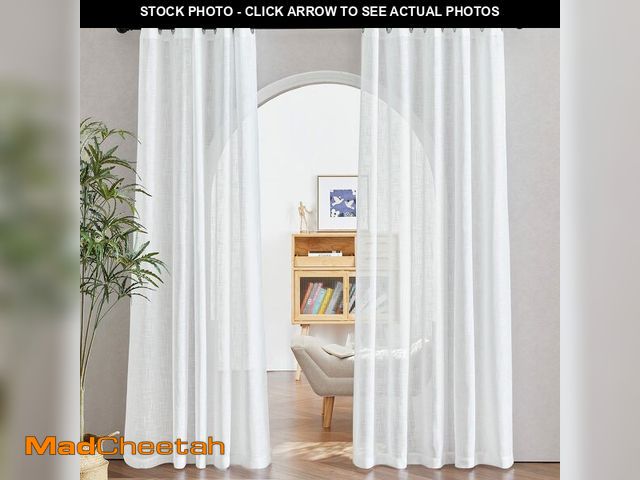 Lot 74-12605927 - NICETOWN Living Room Window Curtains Semi Sheer Textured 84" Long, Grommet Casual Semitransparent Sh...