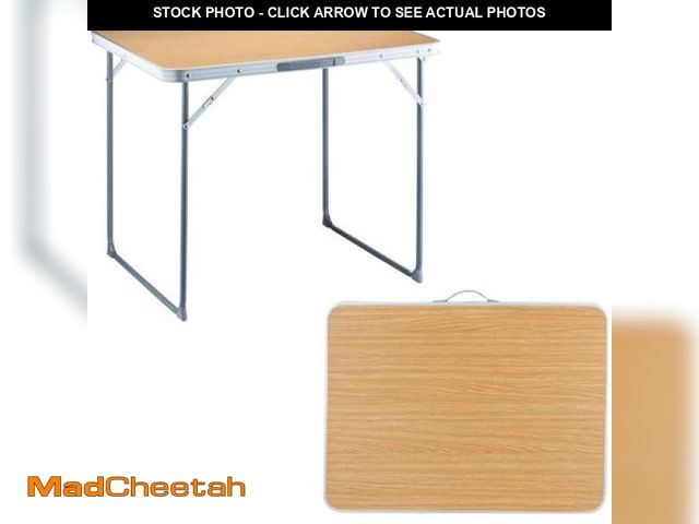 Lot 74-12088833 - FUNDANGO Folding Camping Table  Portable &amp; Durable Card Table with Handle - Yellow  Ideal for Ou...