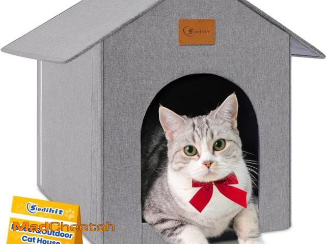 Lot 74-12331624 - Siedihit Outdoor Cat House, Cat Shelter Feral Pet Outside Waterproof Cat House for Outdoor/Indoor Ca...
