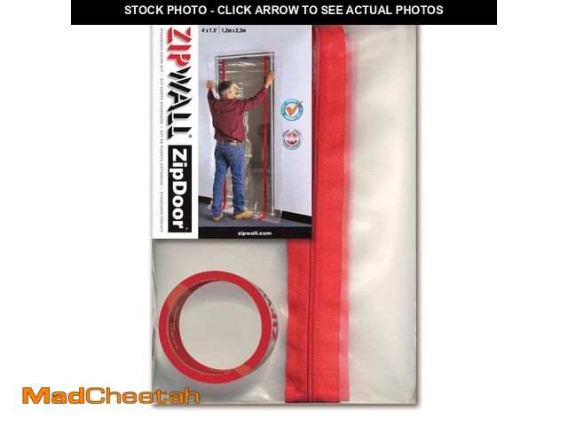 Lot 74-14605382 - ZipWall 4 ft. x 7.5 ft Adhesive Zippers Standard Dust Barrier Door Kit with Double-Sided Tape and 2-...