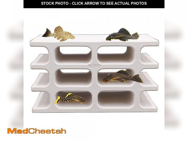 Lot 74-12435202 - DOHO White Ceramic Hiding Shelter Fish Tank Decoration for Amano Shrimp Cichlid Baby Pleco Fish Spaw...