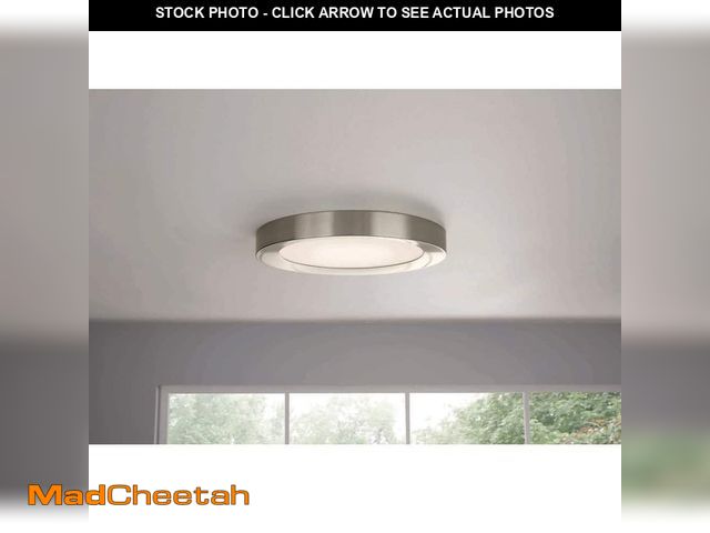 Lot 74-14113500 - Home Decorators Collection Calloway 15 in. Brushed Nickel Selectable LED Flush Mount - UNUSED