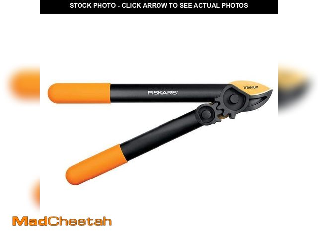 Lot 74-14306198 - Fiskars PowerGear Hybrid Pruner 15 in. Lopper Tool, 1-1/4 in. Cut Capacity, Titanium Steel Blade for...