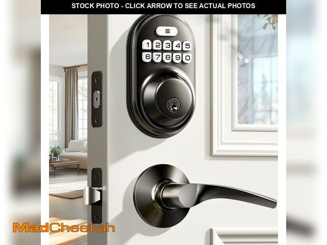 Lot 74-14154436 - Veise Keyless Entry Door Lock with 2 Lever Handles - Electronic Keypad Deadbolt, Auto Lock, Back Lit...