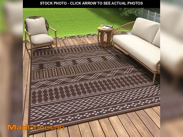 Lot 74-14587721 - SIXHOME Outdoor Rug 6'x9' Waterproof Patio Rug Reversible Indoor Outdoor Rug Lightweight Plastic Str...