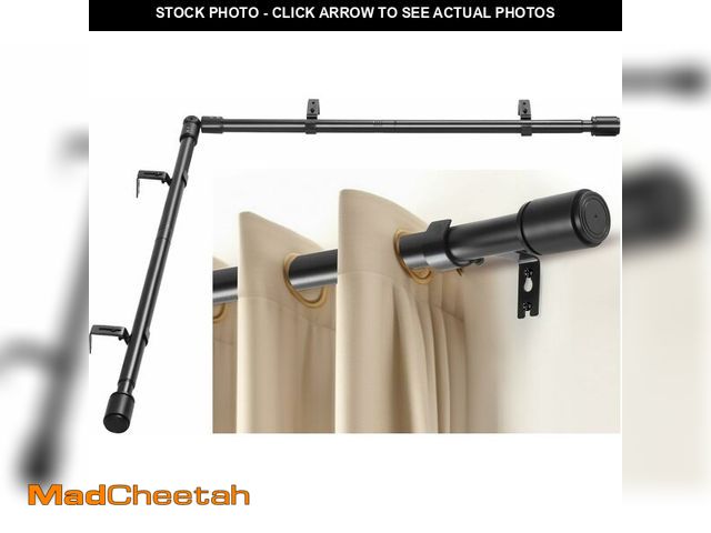Lot 74-14423290 - Anndason Heavy Duty 1 Inch Corner Curtain Rods Set 30-76 Inch Curtain Rod for Windows L Shaped Curta...