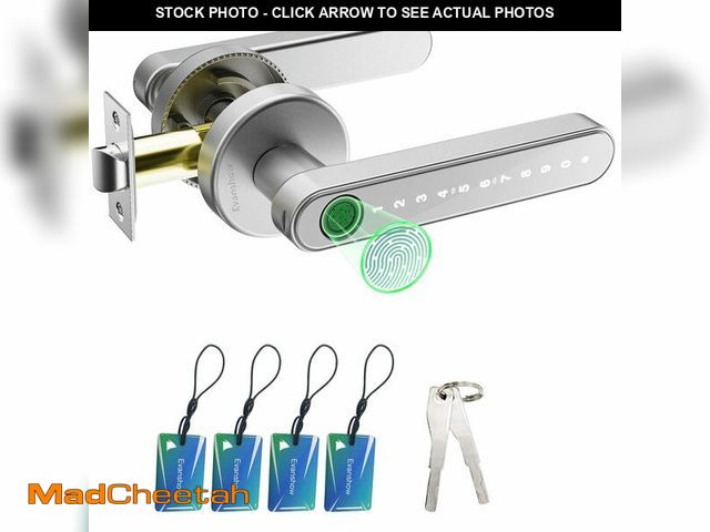 Lot 74-14059094 - Evanshow Fingerprint Door Lock Biometric Door Knob with Keypad Keyless Entry, Door Locks for Bedroom...