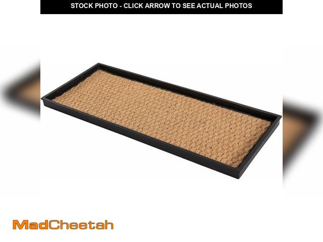 Lot 74-12543833 - Anji Mountain AMB0BT3F-001 Black Rubber Boot/Shoe Tray with Coir, Fits 3 Pair (34.5" Wide), Tan Inse...