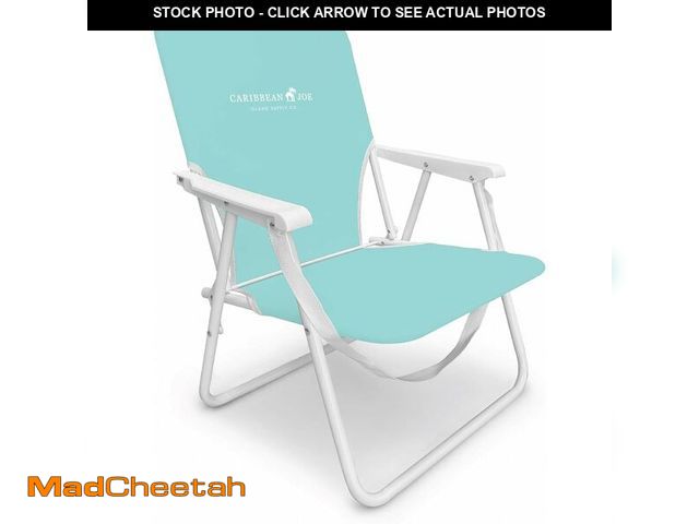 Lot 74-13844424 - CARIBBEAN JOE Folding Beach Chair, 1 Position Lightweight and Portable Foldable Outdoor Camping Acce...
