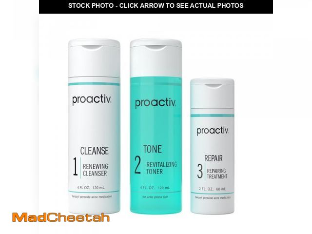 Lot 74-11555522 - Proactiv 3 Step Acne Treatment - Benzoyl Peroxide Face Wash, Repairing Acne Spot Treatment for Face ...