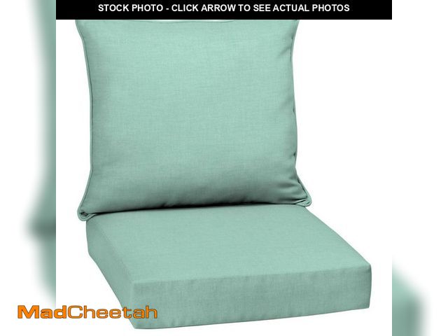 Lot 74-14292437 - ARDEN 24 in. x 24 in. 2-Piece Deep Seating Outdoor Lounge Chair Cushion in Aqua Leala - UNUSED