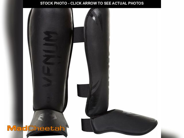 Lot 74-13042481 - Venum Challenger Standup Shinguards, Black/Black, X-Large - UNUSED