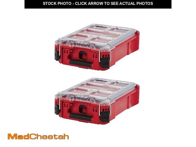Lot 74-12804544 - Milwaukee PACKOUT 5-Compartment Small Parts Organizer (2-Pack) - UNUSED