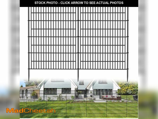 Lot 74-13039639 - 8 Panels No Dig Decorative Outdoor Garden Fence for Yard, 48 in(H) X 21 ft(L) Animal Barrier Fencing...