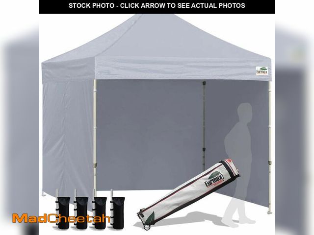 Lot 74-13673193 - Eurmax USA 8'x8' Pop-up Canopy Tent Commercial Instant Canopies with 4 Removable Zipper End Side Wal...