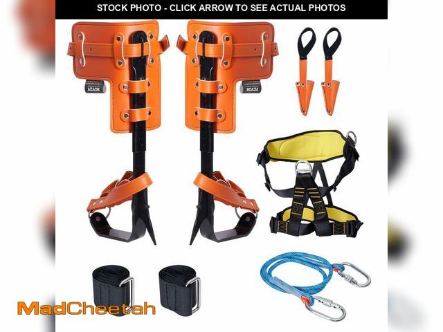 Lot 74-13786744 - VEVOR Tree Climbing Spikes Set, 1 Pair Alloy Steel Climbing Spurs with Safety Rope and Safety Harnes...
