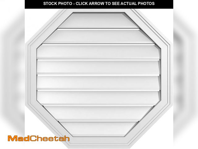Lot 74-12028669 - (ONE CORNER IS CRACKED) Ekena Millwork GVPOC26X2602SF Octagonal Surface Mount PVC Gable Vent, 26"W x...