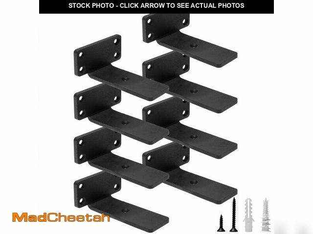 Lot 74-12603647 - HITOMEN Heavy Duty Floating Shelf Brackets, 4-Inch (1/5'' Thick) Hidden Shelves Hardware, Iron L Bra...