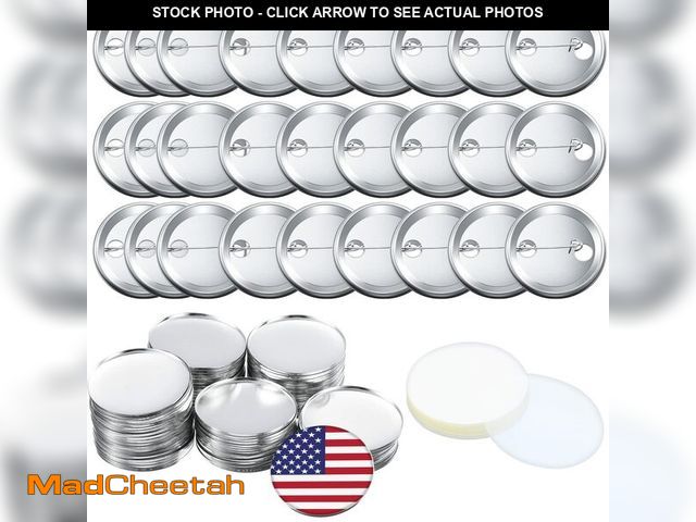 Lot 74-14472200 - 300 Pieces Blank Button Making Supplies Round Badge Parts Metal Pin Badge Kit for Button Maker Machi...