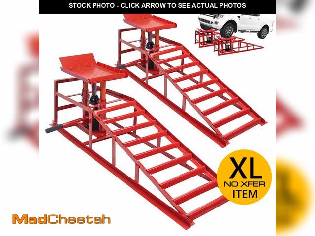 Lot 74-13778283 - WheelX 2-Pack Hydraulic Car Ramps, Heavy-Duty Vehicle Ramps with 5T / 11000lbs Load Capacity, Portab...