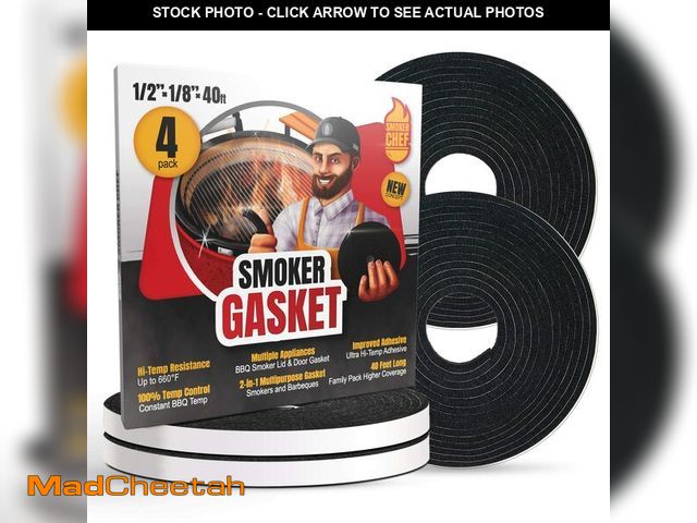 Lot 74-14272433 - Smoker Chef XXL 40 FT Grill Gasket for Smokers - Black 1/2Ã¢â¬â¢Ã¢â¬â¢ x 1/8Ã¢â¬â¢Ã¢â¬â¢ Hi ...