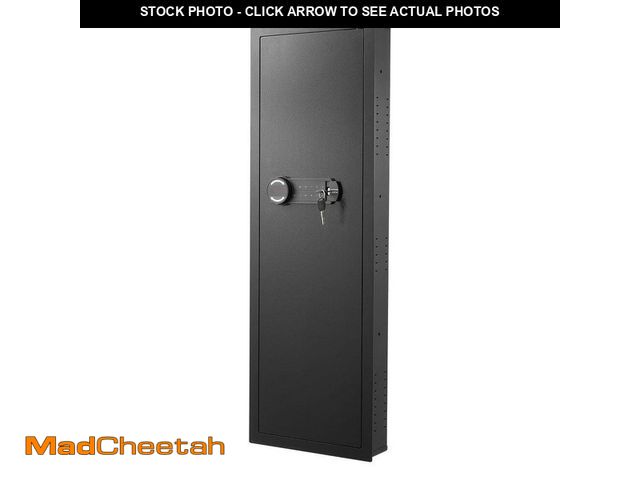 Lot 74-14306878 - SKYSHALO 4-Tier Wall Safe, Q235 Steel In-Wall Hidden Safe with Password and Key, LED Light, 3 Adjust...