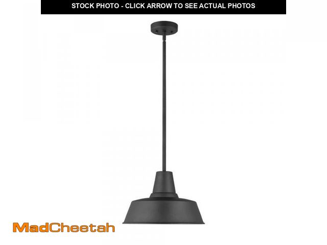 Lot 74-12147931 - Generation Lighting Barn Light 14 in. 1-Light Matte Black Exterior Outdoor Hanging Pendant Light - U...