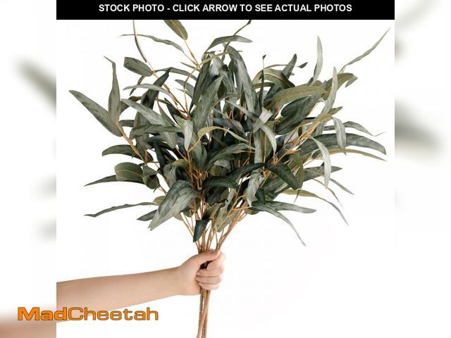 Lot 74-12309424 - LingÃ¢â¬â¢s Moment Artificial Plants Salix Leaves Branches,4Pcs 17.5"Tall Sage Green Fake Willow G...